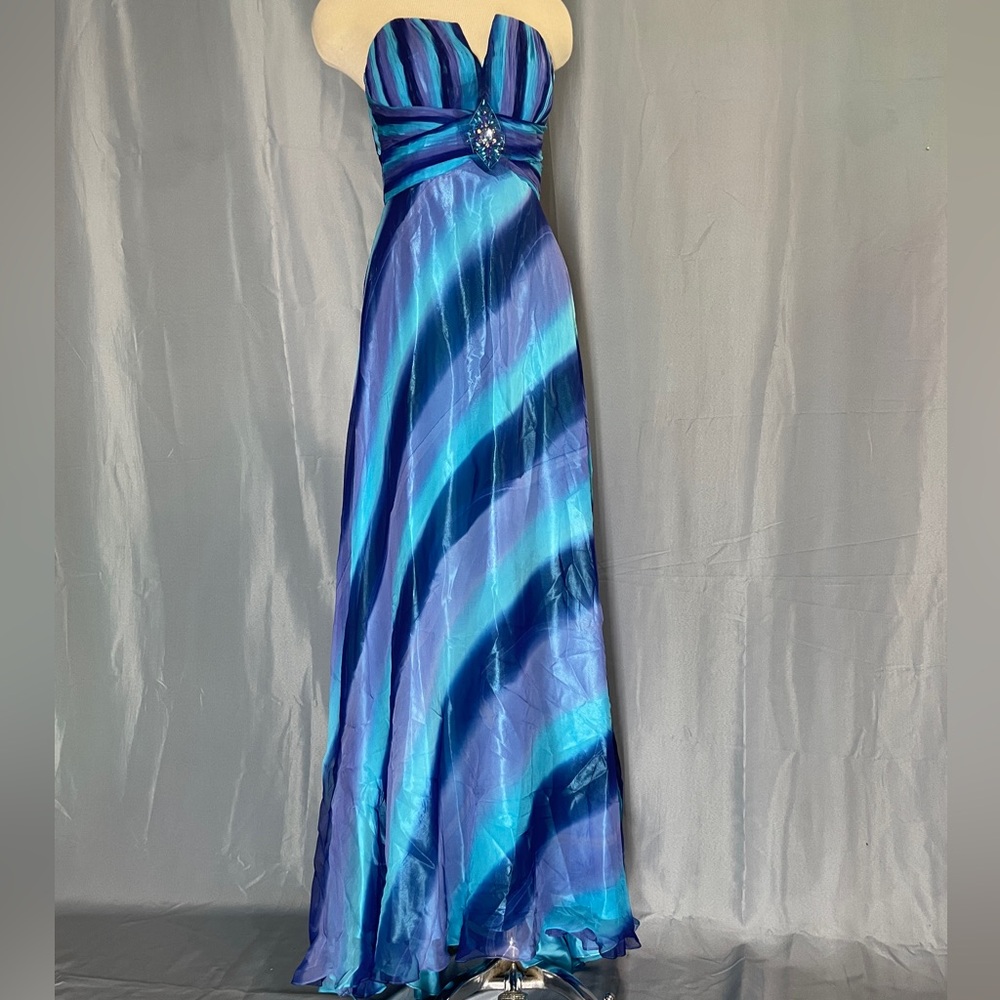 Blue and Purple Striped Dress